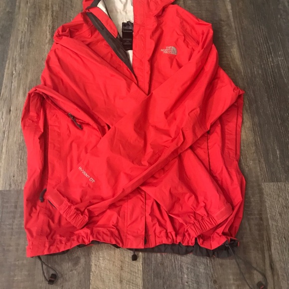 north face hyvent jacket red